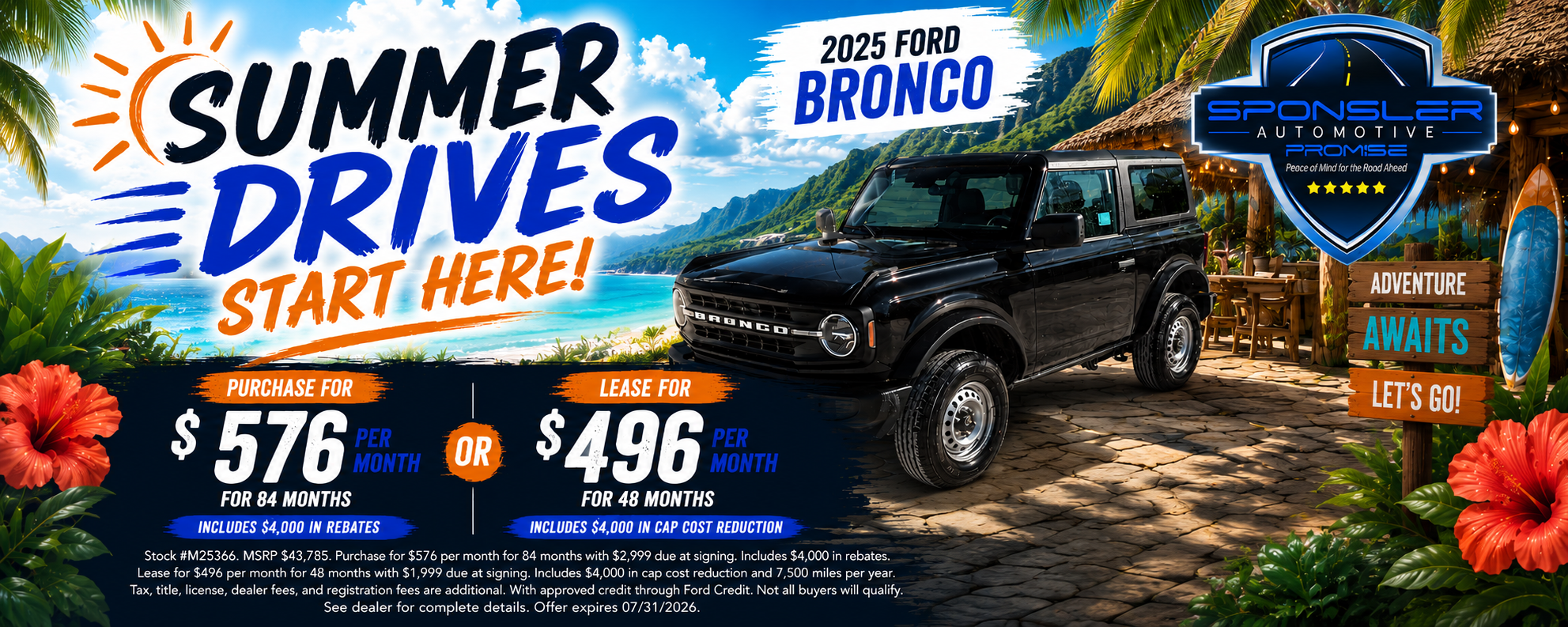 Special offer on    Bronco Specials